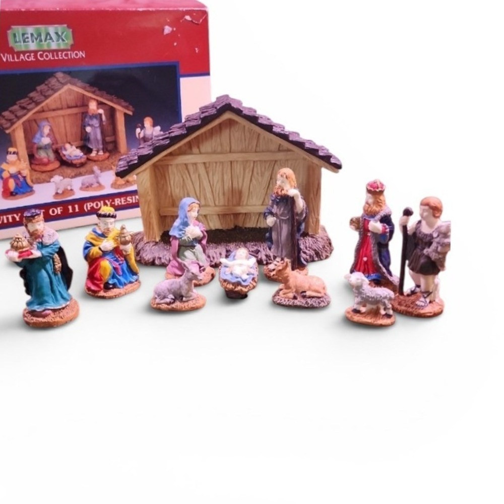 Lemax Village Collection 1996 Nativity Set of 11 Poly-Resin Christmas Figurines